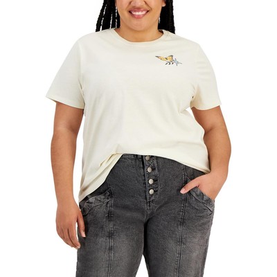 Rebellious One Женская футболка с графическим рисунком цвета слоновой кости Top Plus 1X BHFO 1923