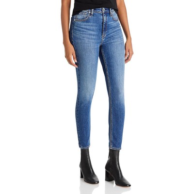 Женские джинсы-скинни Rag & Bone Nina Blue с высокой посадкой, средней стирки, 28 BHFO 9345