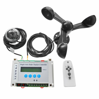 LCD Single Axis Solar Tracker Controller +Wind Sensor for Automatic Sun Tracking