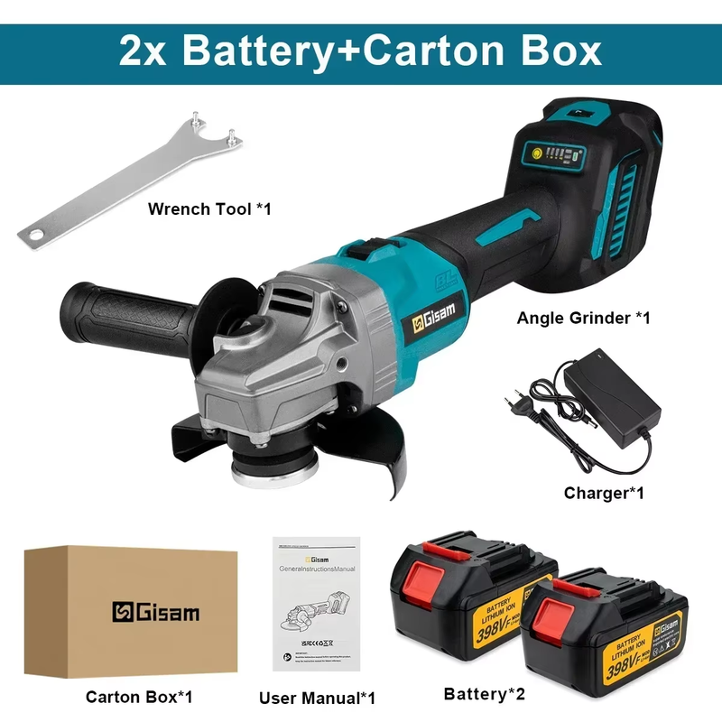 7Gears Brushless Electric Angle Grinder 125MM Rechargeable Angle Grinder Polishi