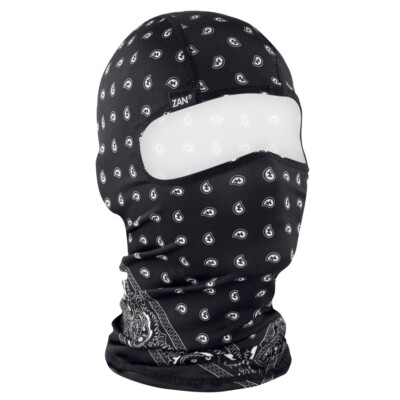 Zan  Polyester Balaclava Black Paisley