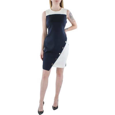Женское синее облегающее платье без рукавов Tommy Hilfiger Petites 10P BHFO 6602
