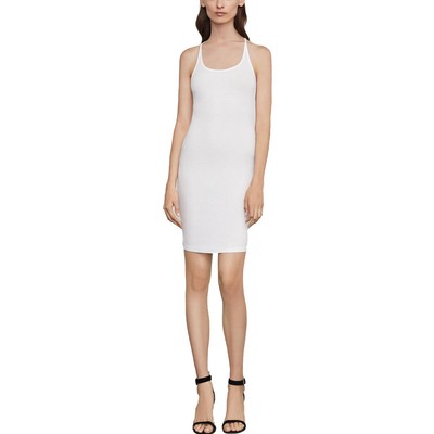 

BCBGMAXAZRIA Женское белое мини-платье без рукавов в рубчик  BHFO 5766, Белый