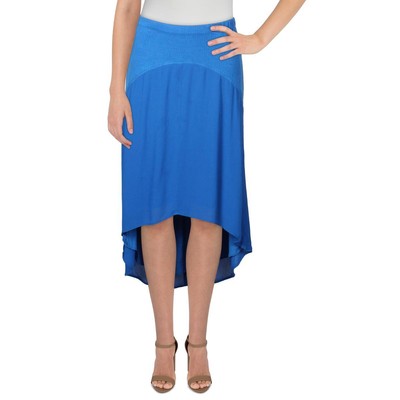 

Слева от центра женская асимметричная юбка с синей ребристой отделкой  BHFO 2775, Синий