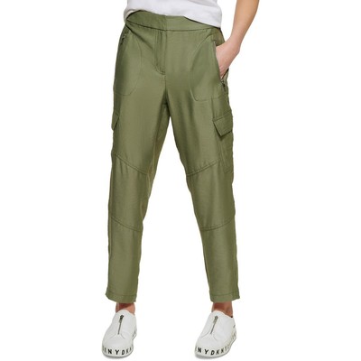 DKNY Womens Green High Rise Utility Cropped Cargo Pants 14 BHFO 6145