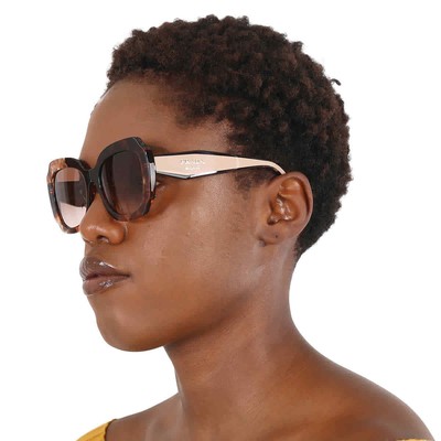 Pre-owned Prada Brown Gradient Butterfly Ladies Sunglasses Pr 16ysf 01r0a6 54