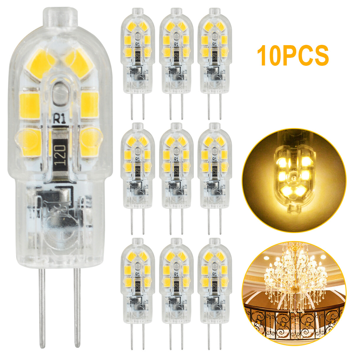 20PCS G4 20W 2835 SMD Bi-pin 12 LED Lamp Light Bulb DC 12V 6000K White / Warm US