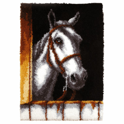 Orchidea Latch Hook Kit: Rug: White Horse Head