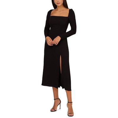 Женское платье-футляр Adrianna Papell из черного крепа с квадратным вырезом-лодочкой 12 BHFO 0577