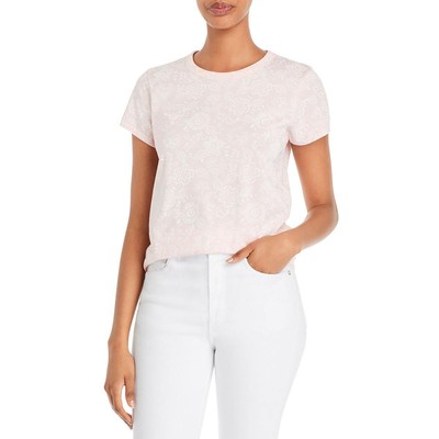 

Женская розовая футболка с круглым вырезом и рисунком Rag - Bone  BHFO 4329, Pink multi