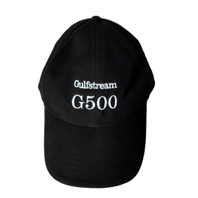 Black Gulfstream G500 Aviation Baseball Dad Style Cap Slide Adjust