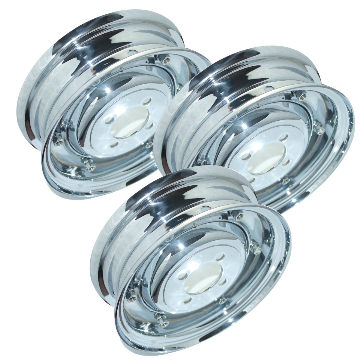 Vespa Front Rear Wheel Rim Set of 3 Chrome 3.50" X 8" VBB VLB VNA Models  