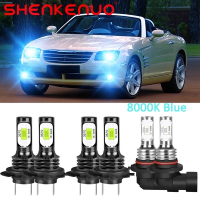 For Chrysler Crossfire 2004-2008 LED Headlights Hi/Low Beam Fog Light 6Bulbs Kit