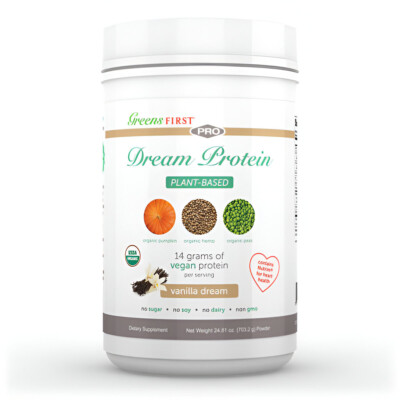 Greens First Dream Protein Plant Based   USDA Organic Dietary Supplement   Vegan