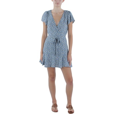 Женское синее расклешенное платье Trixxi с цветочным рисунком S BHFO 2313