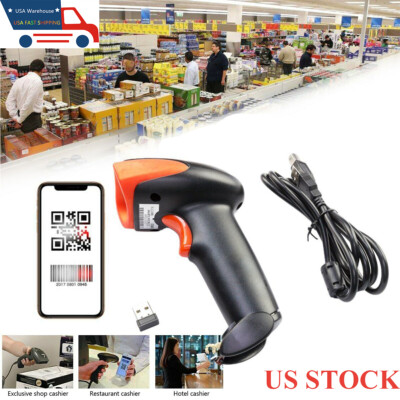 2.4G Wireless & USB Barcode Scanner 1D/2D/QR Code Reader Handheld Cordless New