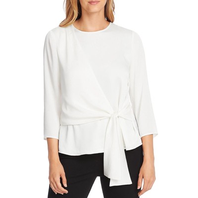 

Женское платье цвета слоновой кости с запахом и рукавами 3/4 Vince Camuto, топ-блузка  BHFO 6206, Pearl ivory