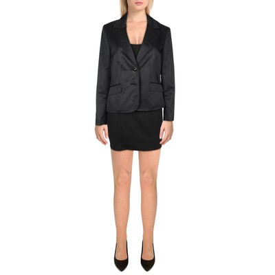 

Le Suit Женский черный тканый пиджак с двумя пуговицами металлик  BHFO 9444