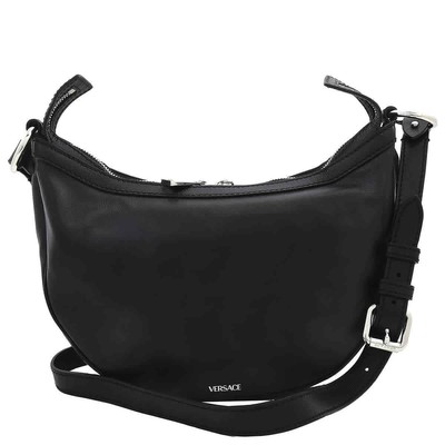 Pre-owned Versace Small Repeat Hobo Bag - Black 10076801a058781b00p