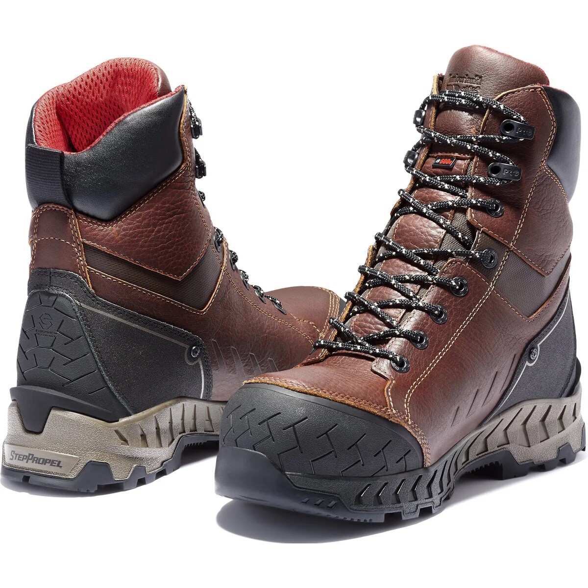 Pre-owned Timberland Pro Men's  Work Summit Waterproof Insulated Ct Brown 8" Boot Tb0a25d9