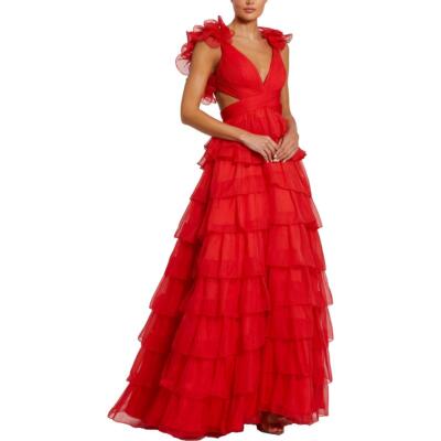 Женское шифоновое вечернее платье Mac Duggal на шнуровке BHFO 2889