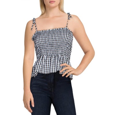 

Ava + Esme Женская присборенная майка с завязками на плечах BHFO 0599, Black/white