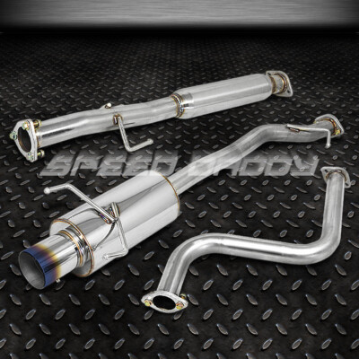 FOR 90-93 HONDA ACCORD F22 SEDAN COUPE 4'' BUNRT TIP MUFFLER CAT BACK EXHAUST
