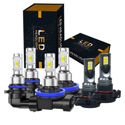 Combo LED Headlight+Fog Lights Kit Bulbs for GMC Sierra 1500 2500 3500 2007-2013