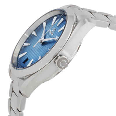 Pre-owned Omega Seamaster Automatic Chronometer Summer Blue Dial Mens Watch 22010412103005