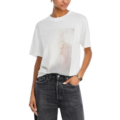 Anine Bing Womens Marilyn Monroe Ivory Crewneck Graphic T-Shirt Top XS BHFO 4024