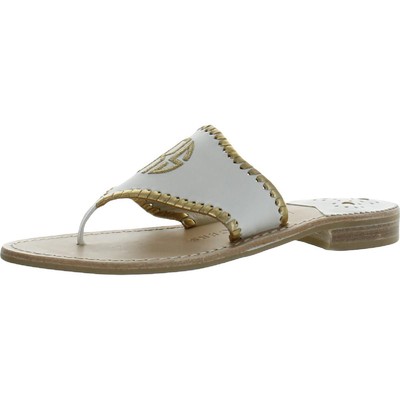 

Женские белые сандалии с вышивкой Jack Rogers 6 Medium (B,M) BHFO 8226, White/gold, Embroidered