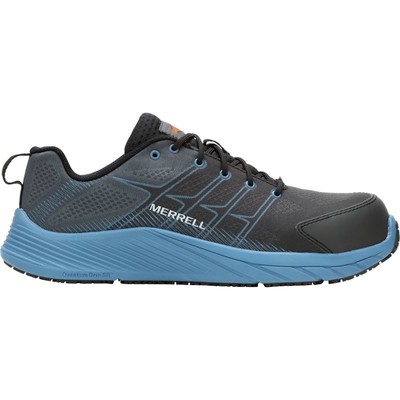 Pre-owned Merrell Work Men's Moab Flight Carbon Fiber Sd Work Shoe Black/steel - J005627, In Silver