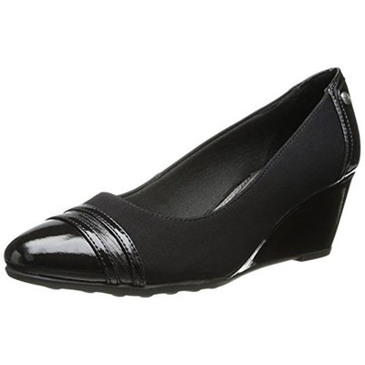 

LifeStride Женские туфли на танкетке из микрозамши Juliana с лакированной отделкой BHFO 7218, Черный, Juliana
