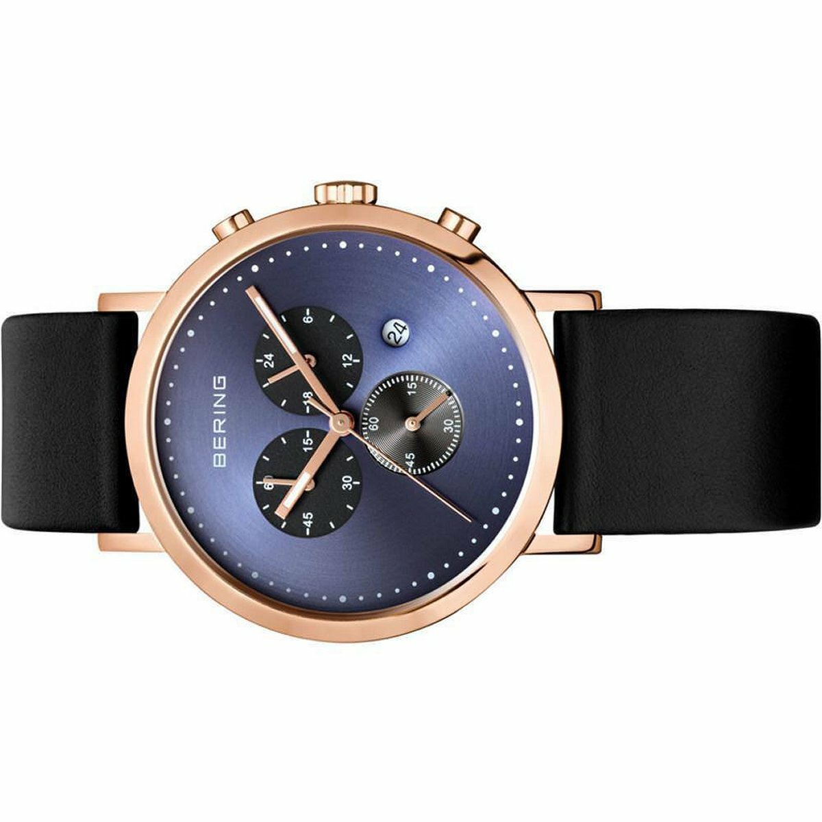 Pre-owned Bering Men's Wristwatch Classic Chronograph - 10540-567 Leather
