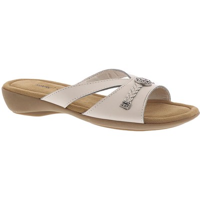 Женские босоножки Minnetonka Siesta White Slide шириной 5 см (C, D, W) BHFO 2235