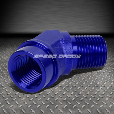 ПЕРЕХОДНИК ДЛЯ ШЛАНГА С РАЗЪЕМОМ 1/2 NPT ОТ 45 ГРАДУСОВ ДО 1/2 РАЗЪЕМОВ ДЛЯ ШЛАНГА С СИНИМ АЛЮМИНИЕВЫМ ПОКРЫТИЕМ