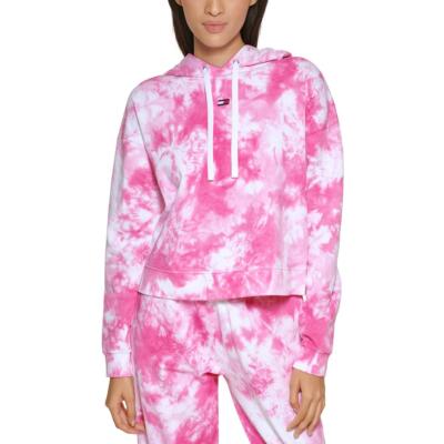 

Tommy Hilfiger Sport Женский розовый свитер с капюшоном из французского терри тай-дай  BHFO 0427, Electric magenta