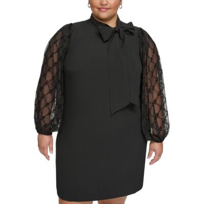 Женское коктейльное и вечернее платье с прозрачными рукавами и цветочным рисунком Vince Camuto Plus BHFO 9310