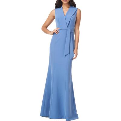 

Kay Unger New York Womens Cecily V Neck Maxi Party Вечернее платье BHFO 6957, Clr mediterran