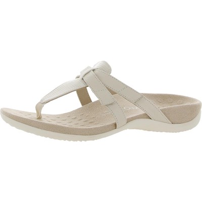 Женские босоножки-горки из кожи цвета слоновой кости Vionic Womens Karley шириной 9 см (C, D, W) BHFO 2321