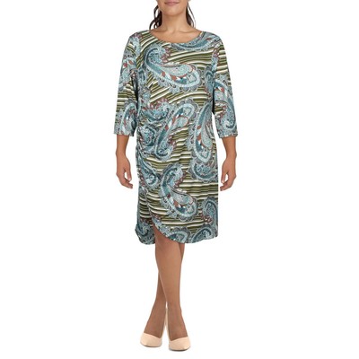 24seven Comfort Apparel Женское зеленое платье-футляр из джерси плюс 3X BHFO 0308