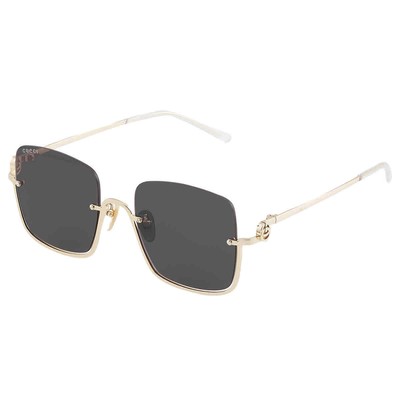 Pre-owned Gucci Grey Square Ladies Sunglasses Gg1279s 001 54 Gg1279s 001 54 In Gray
