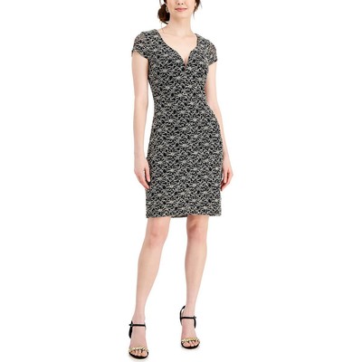 

Женское черное кружевное коктейльное платье с пайетками Connected Apparel  BHFO 1177, Серебряный