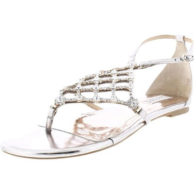 

Женские сандалии Badgley Mischka Zoanne Metallic Flat Sandals 8 Medium (B,M) BHFO 4382, Champagne metallic
