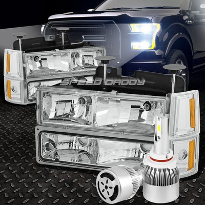 ХРОМИРОВАННЫЙ КОРПУС ФАРЫ + ЯНТАРНЫЙ УГОЛОК + БЕЛЫЙ СВЕТОДИОД 9006 HID с ВЕНТИЛЯТОРОМ ДЛЯ 94-00 GMT400