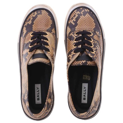 Pre-owned Bally Lyder Snakeskin-effect Low-top Sneakers In Check Description