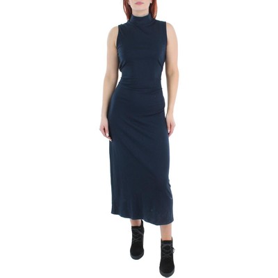 

Женское темно-синее длинное платье-свитер без рукавов Aqua Mockneck  BHFO 8096, Navy