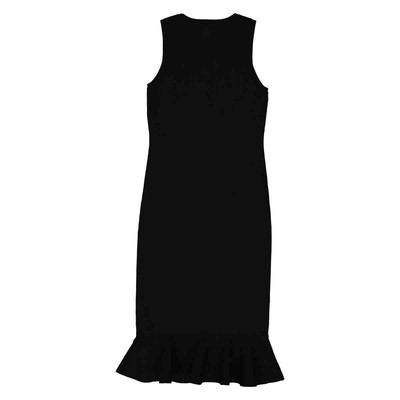 Pre-owned Jw Anderson Ruffled Hem Sleeveless Midi Dress In Black
