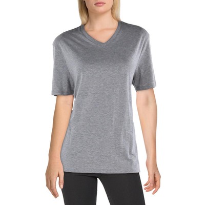 Женская серая хлопковая футболка Vince с V-образным вырезом и коротким рукавом Top S BHFO 8351