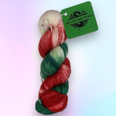 Arcane Fibre Work Yarn Prettiest Poinsettia 80/20 Merino Nylon SW Fingering Sock